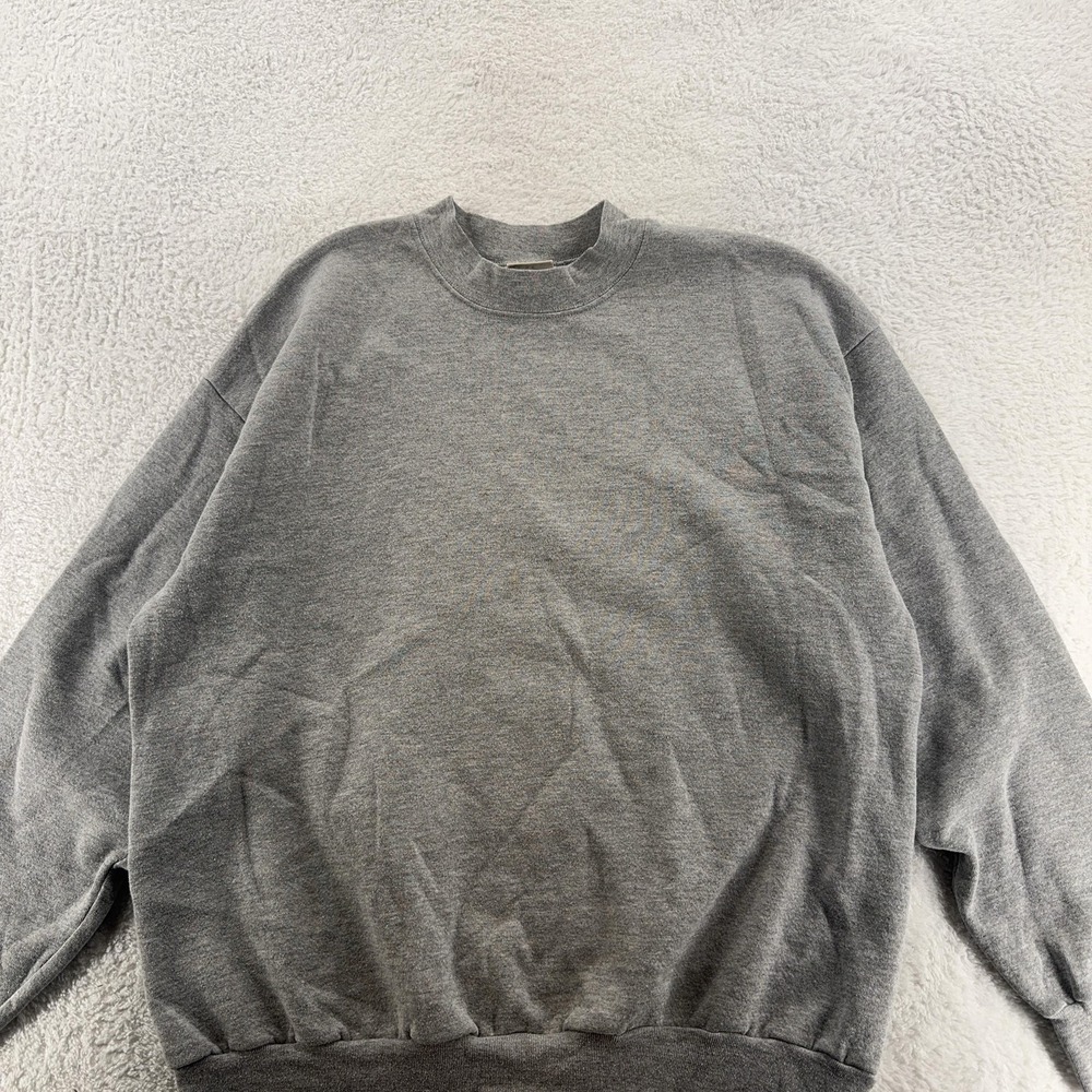 Vintage Blank Lee Sweatshirt Medium Gray Cotton Blend Pullover Crewneck